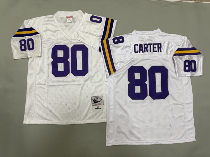 Men 2025 Minnesota Vikings #80 Carter white Throwback Limited NFL Jersey style 001->minnesota vikings->NFL Jersey